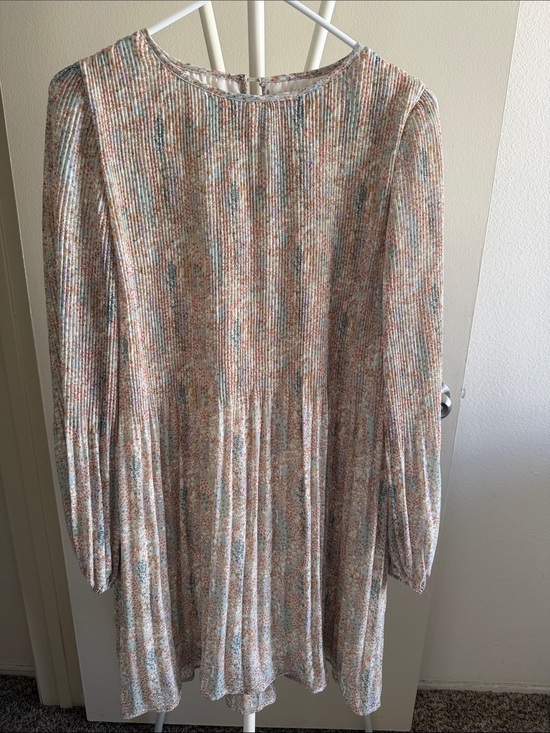 Wishlist Apparel Dresses & Skirts - Floral Ribbed Long-Sleeve Mini Dress - Multi Color